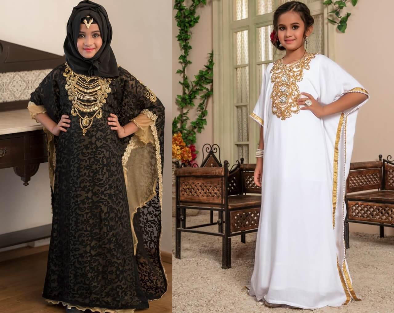 Sky Blue Plain Women Arabic Design Long Sleeve Lace Up Dress