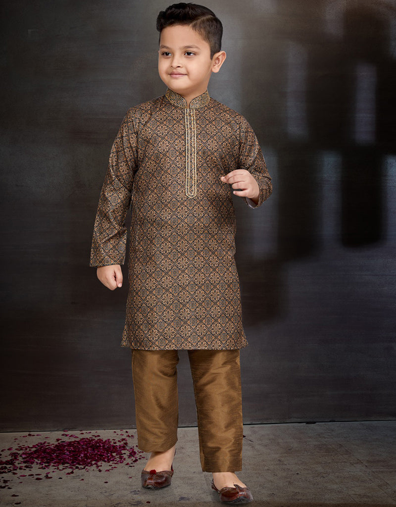 Multi Kurta Pajama Cotton Green Digital Printed – Arabic attire