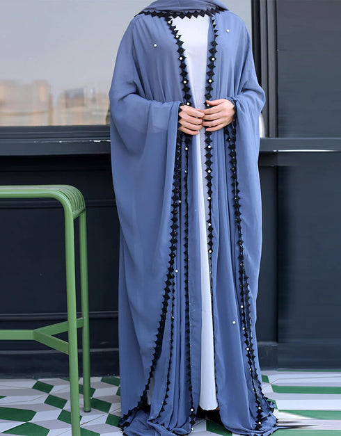 Front open Butterfly Abaya Dubai Kaftan Muslim Dress For Arabic Women ...