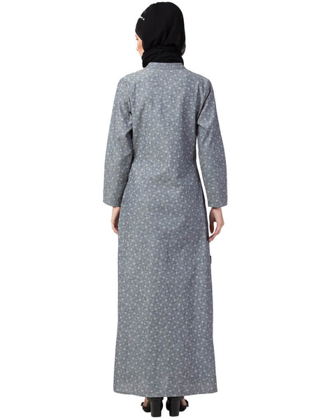 Muslim Women Denim Long Maxi Dress Blue Abaya Slim Jilbab Islamic Dubai  Cocktail | eBay
