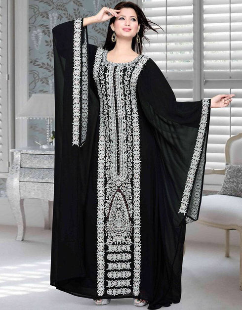 Farasha style broad sleeve Black Color, Farasha Style, Georgette Fabric ...