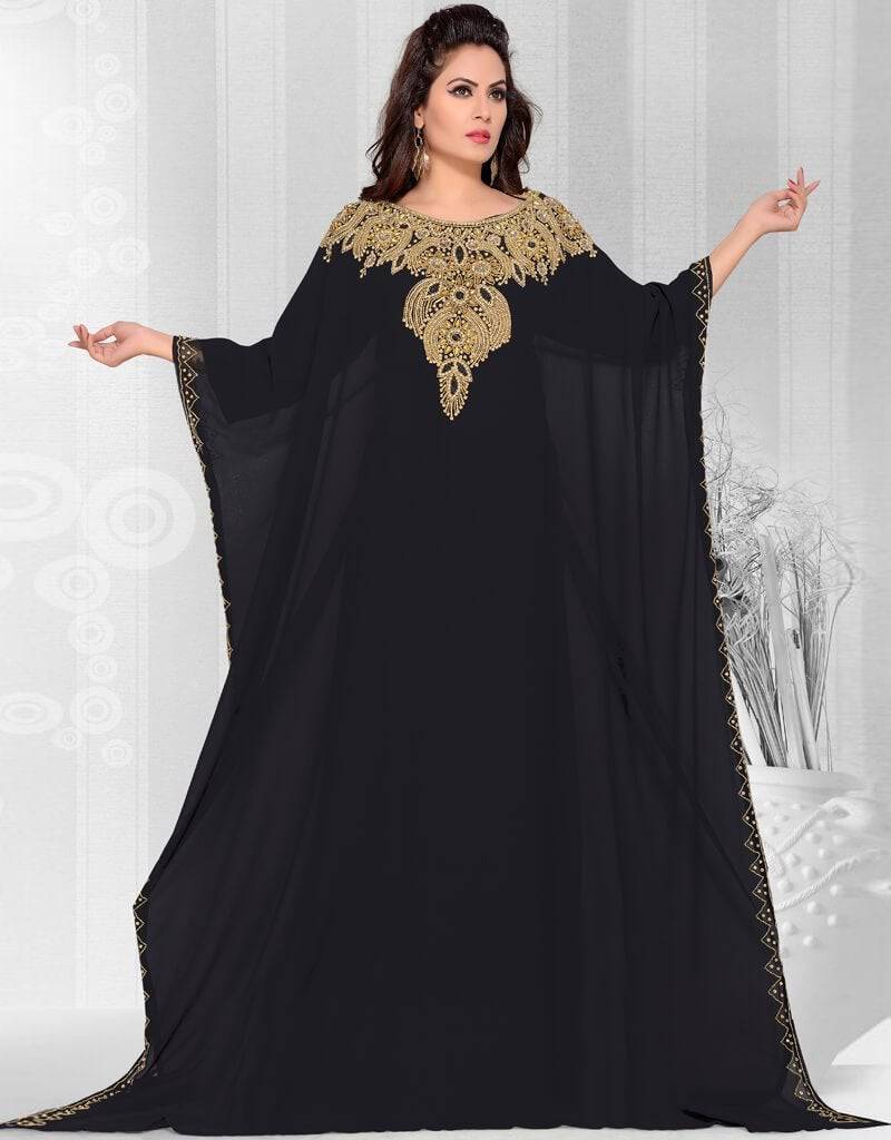 Muslima Women Farasha Dresses Black Color, Farasha Style, Georgette ...