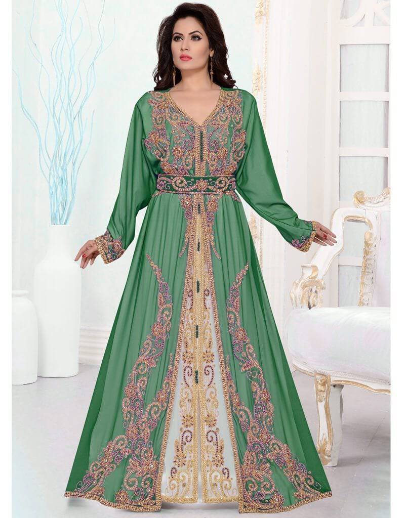 Wedding Wear Jacket moroccan style kaftan with full sleeve and multi embroidery hot Work on at the front